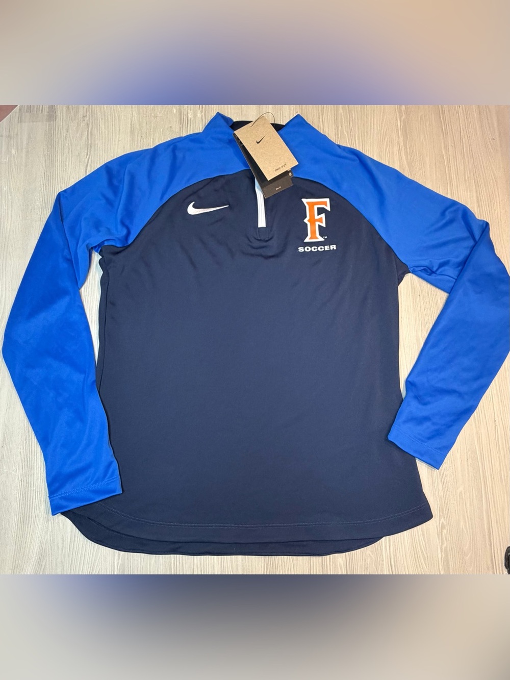 NWT Nike Dri-Fit 1/4 Zip Pullover Women's M Fullerton Titans Soccer Jacket Navy